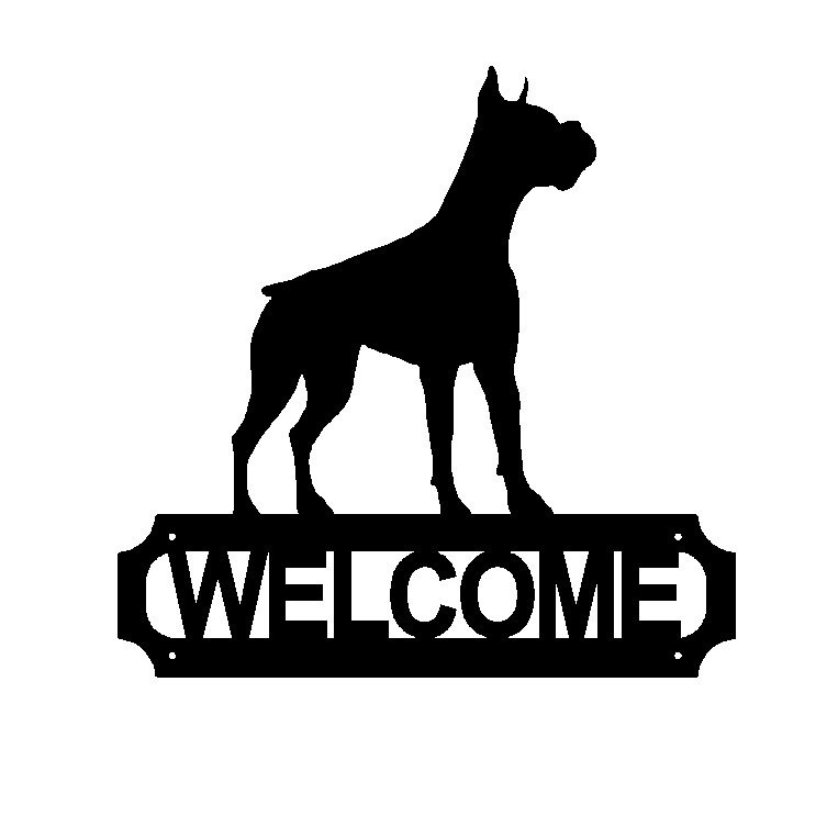 Boxer Welcome Sign - Paris Metal Art