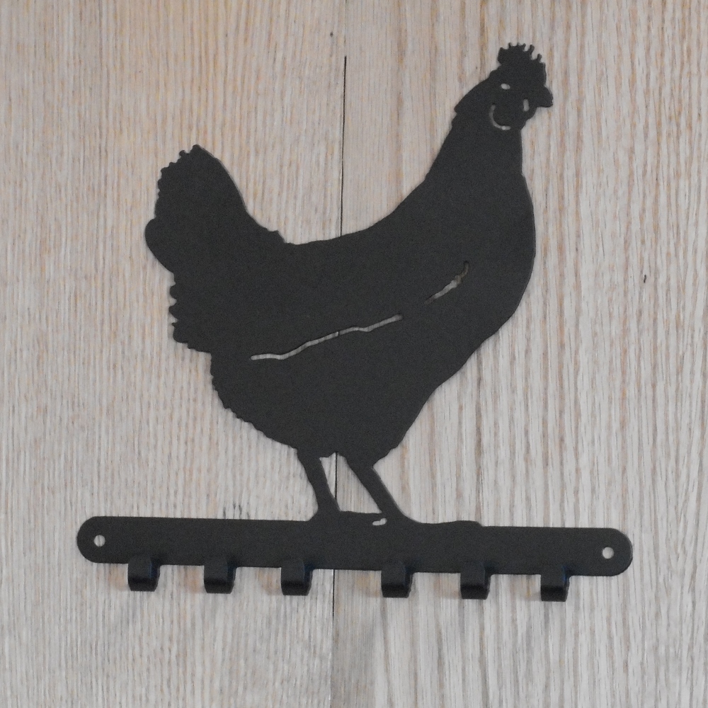 Chicken Hen Key Holder Leash Holder - Paris Metal Art