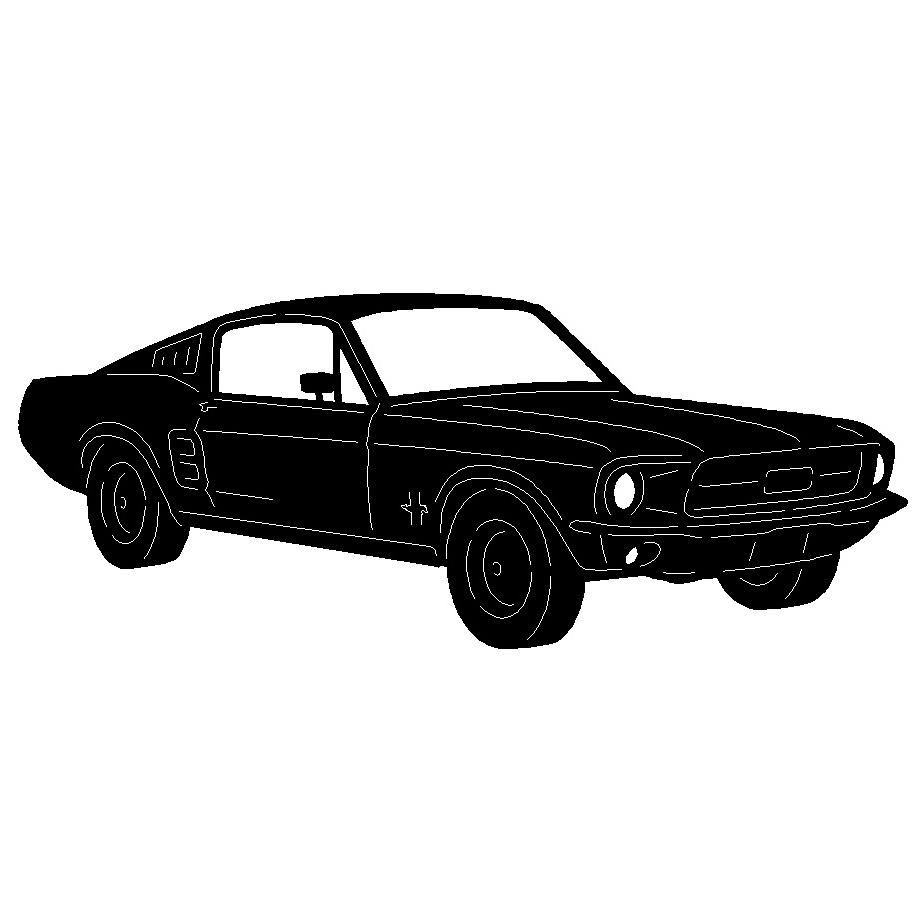 67 Mustang Fastback Wall Art - Paris Metal Art